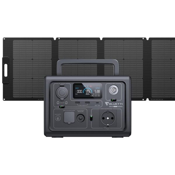 Generador solar portátil BLUETTI EB3A con panel PV120S – 268 Wh – Batería LiFePO4 – Estación de energía ligera